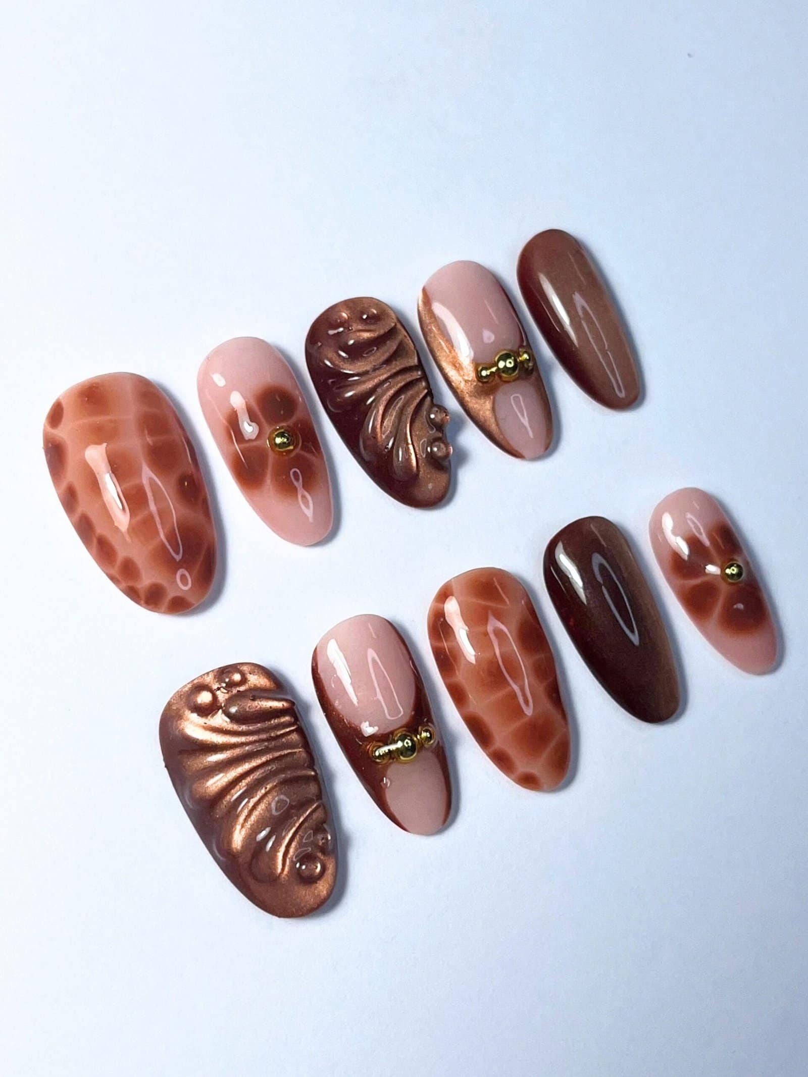 Press-on nails Liquid Copper - vue 2