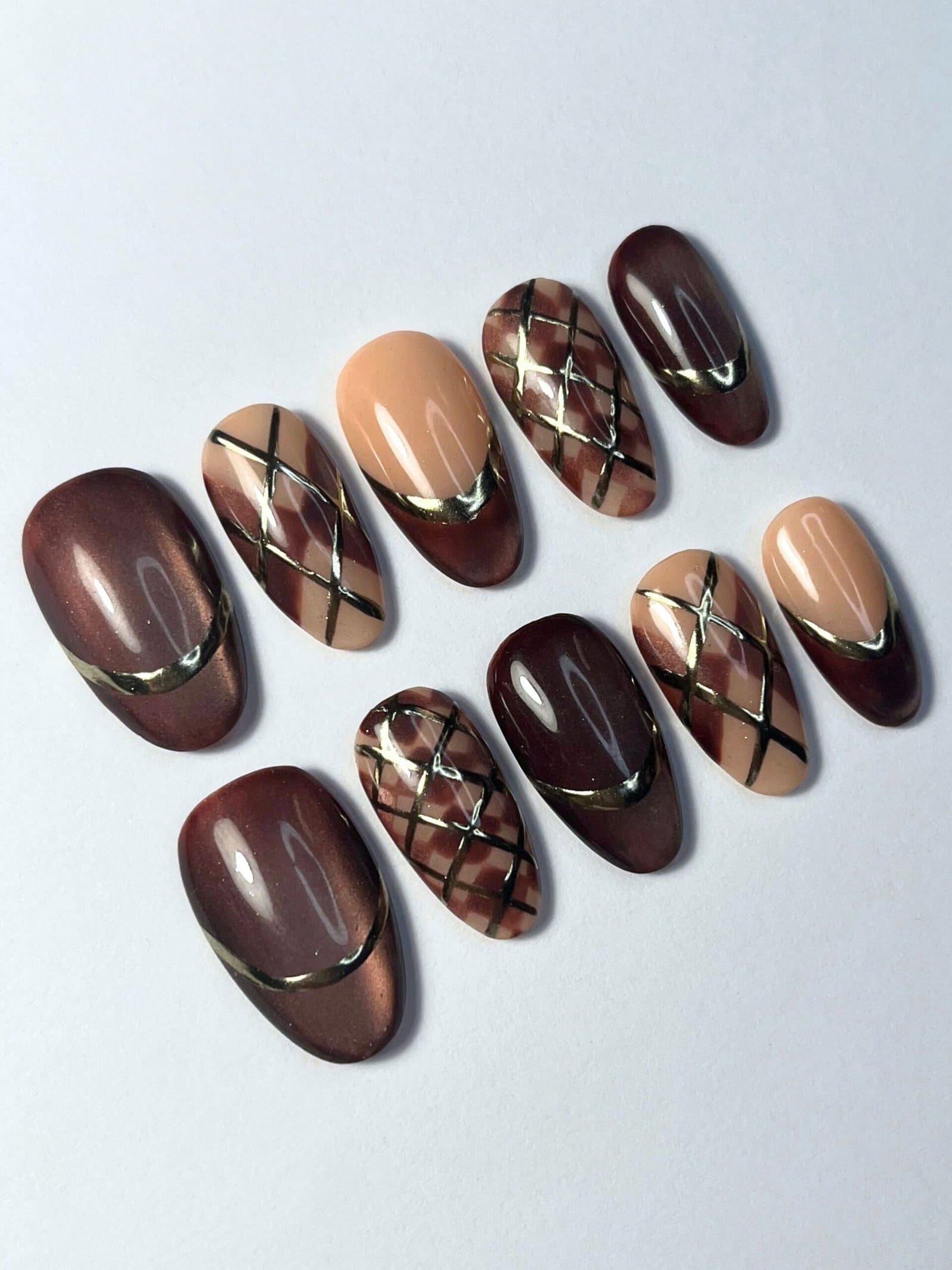 Press-on nails Cosy Plaid - vue 2