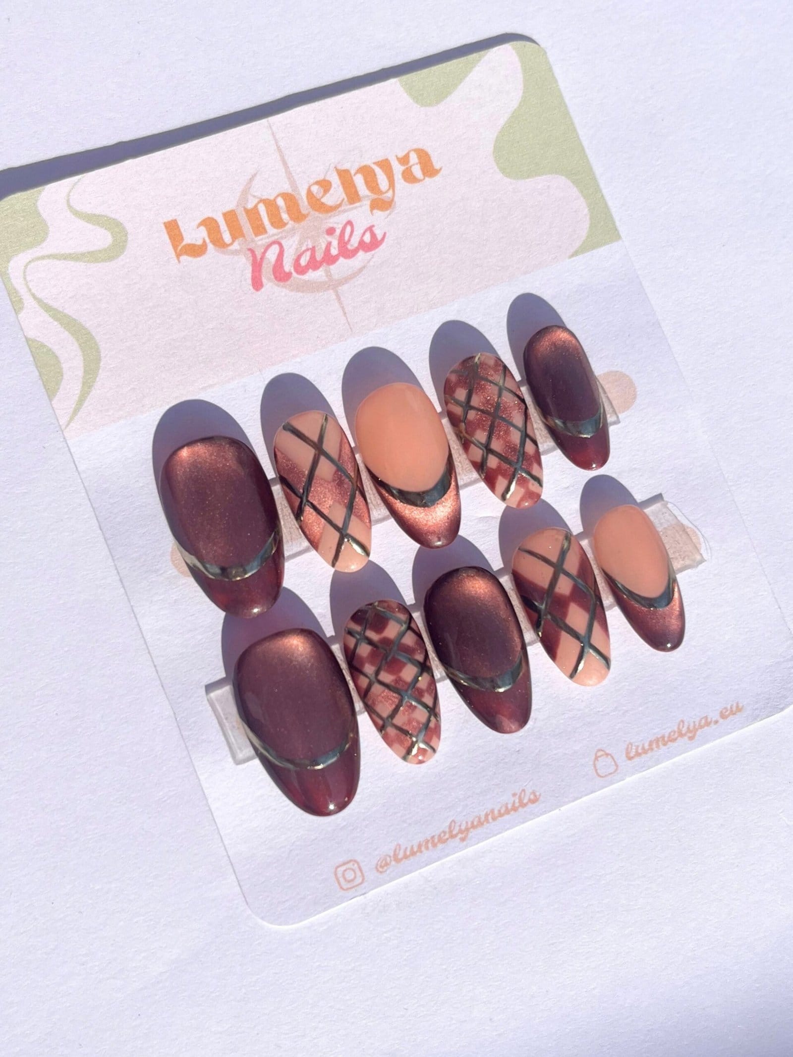 Press-on nails Cosy Plaid - vue 4